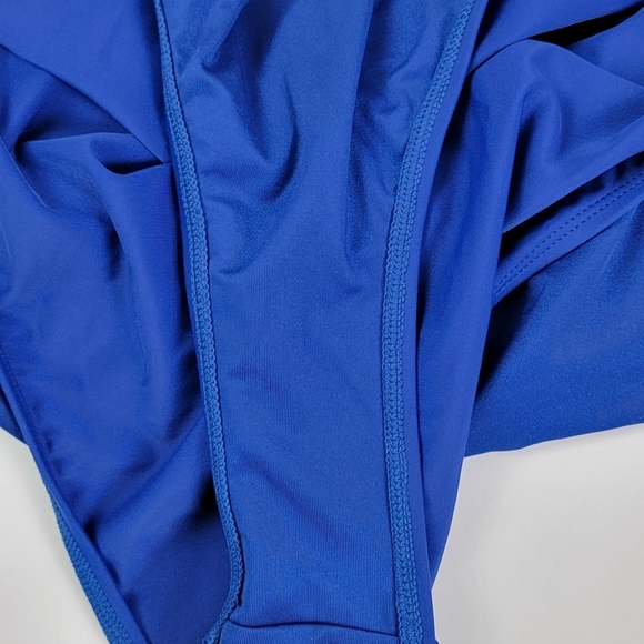 Cupshe Blue Ruching V-Neckline One Piece Swimsuit Sz L NEW - Picture 11 of 16